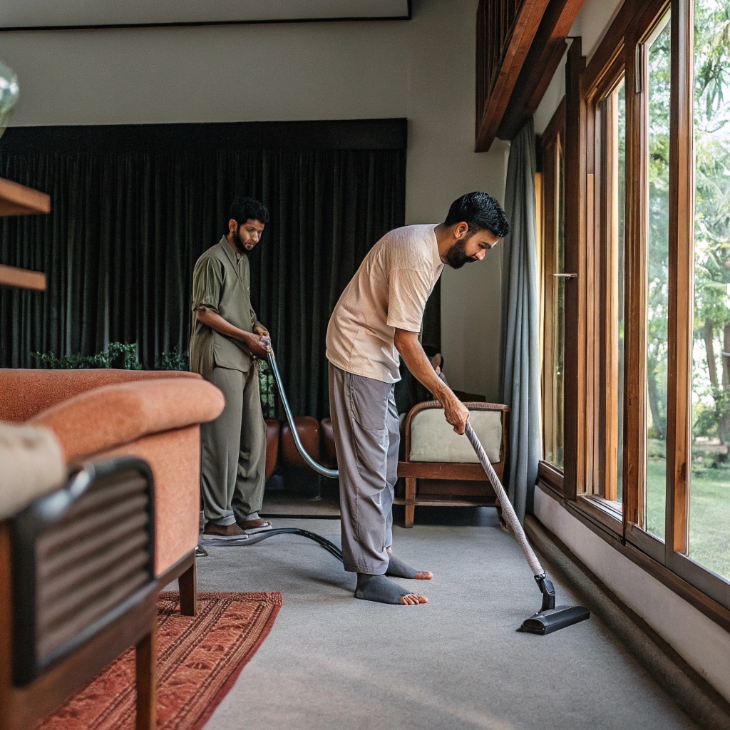 Eco-friendly cleaning team